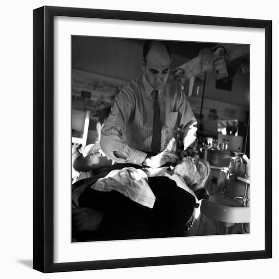 Vice President John Garner Being Shaved by the Barber-Bernard Hoffman-Framed Photographic Print