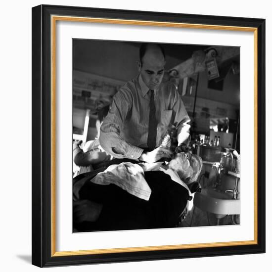 Vice President John Garner Being Shaved by the Barber-Bernard Hoffman-Framed Photographic Print