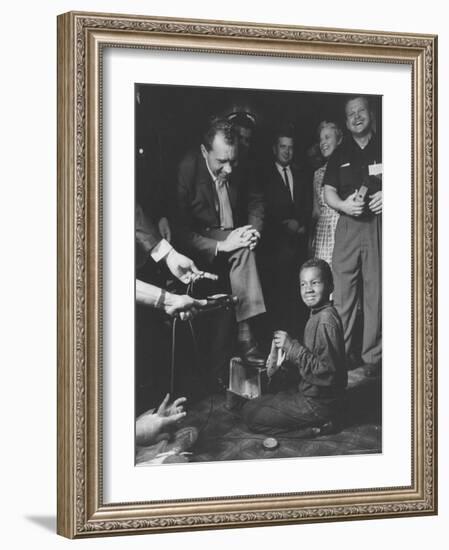 Vice President Richard M. Nixon Getting His Shoes Shined at the GOP Convention-Hank Walker-Framed Photographic Print