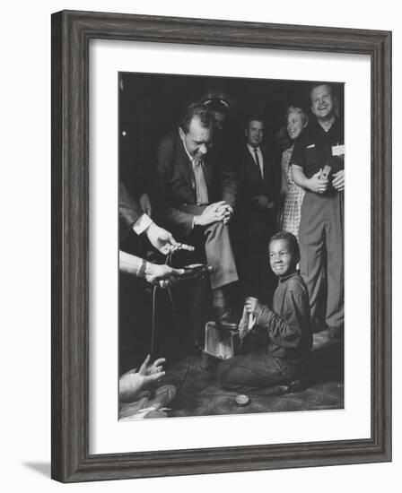 Vice President Richard M. Nixon Getting His Shoes Shined at the GOP Convention-Hank Walker-Framed Photographic Print