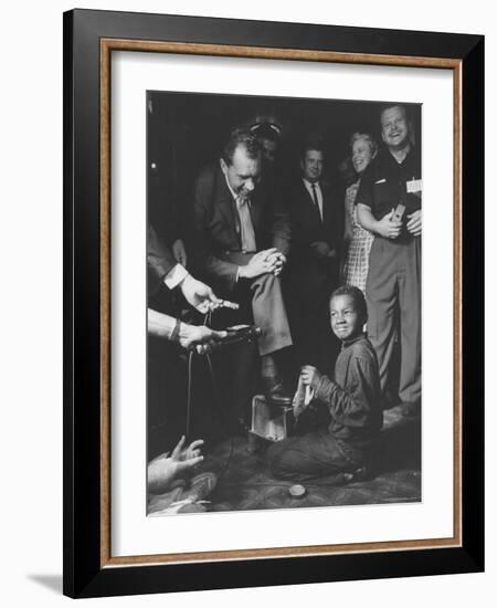 Vice President Richard M. Nixon Getting His Shoes Shined at the GOP Convention-Hank Walker-Framed Photographic Print