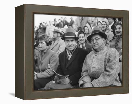 Vice President Richard Nixon with Football Coach Vince Lombardi-null-Framed Stretched Canvas