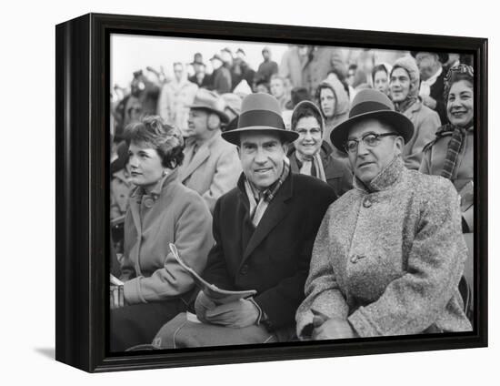 Vice President Richard Nixon with Football Coach Vince Lombardi-null-Framed Stretched Canvas