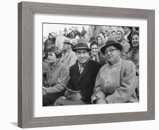 Vice President Richard Nixon with Football Coach Vince Lombardi-null-Framed Photo