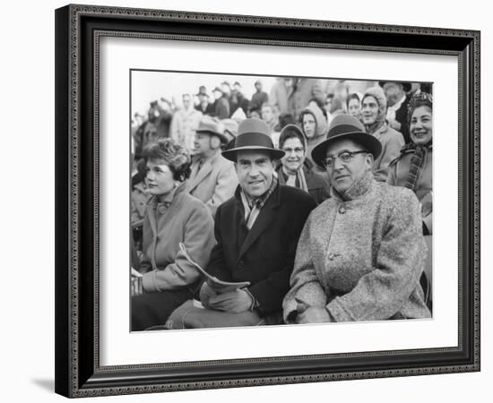 Vice President Richard Nixon with Football Coach Vince Lombardi-null-Framed Photo