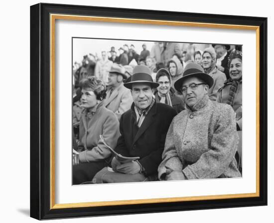 Vice President Richard Nixon with Football Coach Vince Lombardi-null-Framed Photo