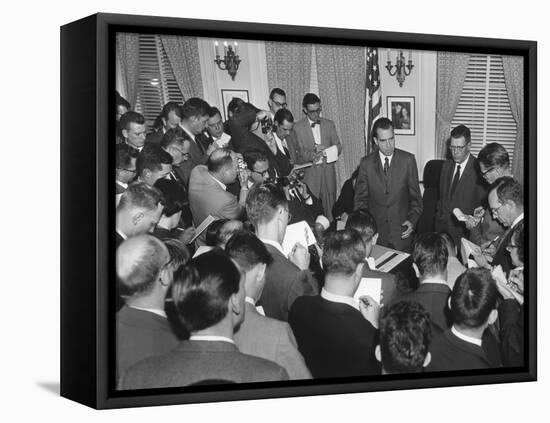 Vice President Richard Nixon with Reporters on Nov-null-Framed Stretched Canvas