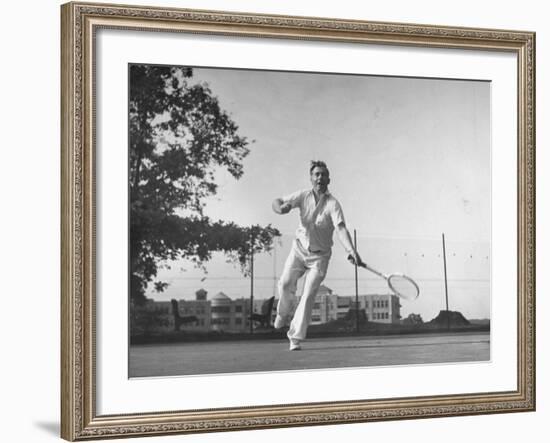 Vice Presidential Candidate Henry A. Wallace, Playing a Game of Tennis-Thomas D^ Mcavoy-Framed Premium Photographic Print