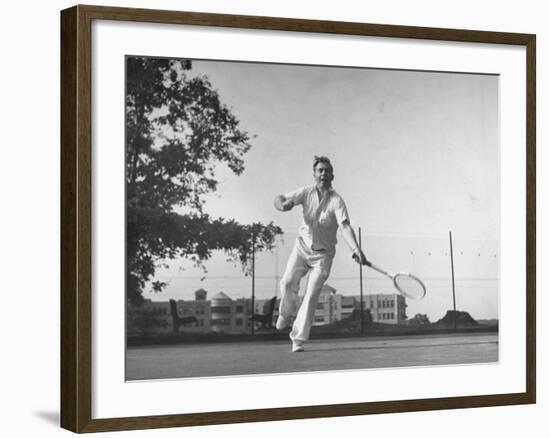 Vice Presidential Candidate Henry A. Wallace, Playing a Game of Tennis-Thomas D^ Mcavoy-Framed Premium Photographic Print