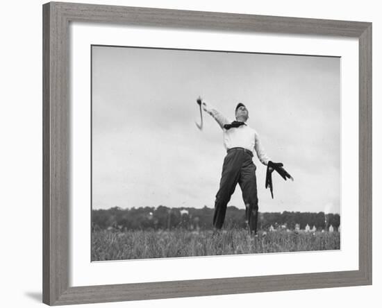 Vice Presidential Candidate Henry A. Wallace, Throwing a Boomerang in a Field-Thomas D^ Mcavoy-Framed Premium Photographic Print