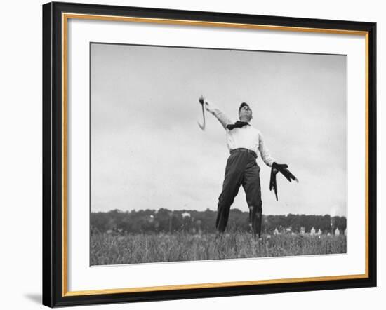 Vice Presidential Candidate Henry A. Wallace, Throwing a Boomerang in a Field-Thomas D^ Mcavoy-Framed Premium Photographic Print