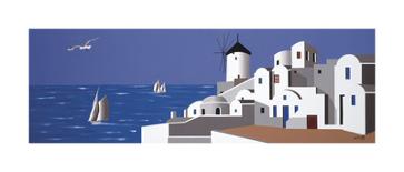Molino en Santorini-Vicenc Curtó-Giclee Print