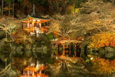 Panorama Landscape of Golden Pavilion Kinkakuji Temple in Kyoto Japan-vichie81-Photographic Print