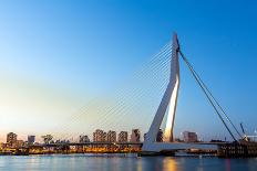 Erasmus Bridge over the River Meuse in , the Netherlands-vichie81-Photographic Print