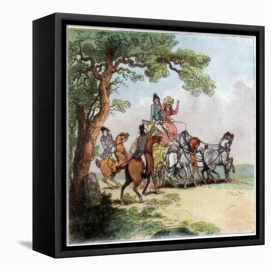 Vicissitudes of the Road in 1787, the Highwayman, Lord Barrymore Stopped, 1890-Thomas Rowlandson-Framed Premier Image Canvas