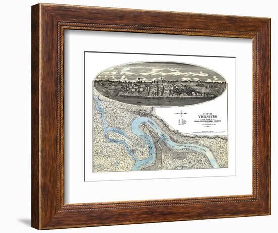 Vicksburg, Mississippi - Panoramic Map-Lantern Press-Framed Art Print