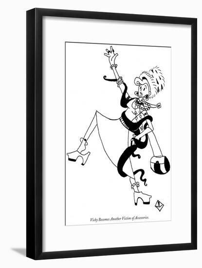 Vicky Becomes Another Victim of Accessories. - New Yorker Cartoon-John Leavitt-Framed Premium Giclee Print