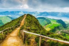 Walking Path Leading to a View on the Lakes of Sete Cidades, Azores, Portugal-Vicky SP-Photographic Print