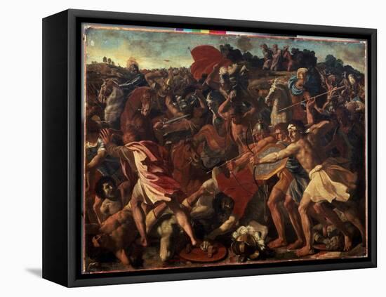 Victoire De Josue Sur Les Amalecites  Durant La Bataille Entre Les Israelites Et Les Amalecites (B-Nicolas Poussin-Framed Premier Image Canvas