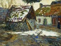Peasant in Front of a Thatched Cottage; Paysanne Devant La Chaumiere-Victor Charreton-Giclee Print