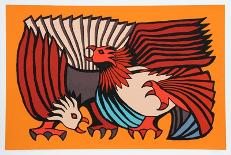 Four Red Birds and a Flower-Victor Delfin-Limited Edition