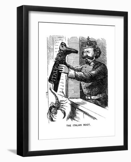 Victor Emmanuel II (1st King of Ital) Shaking Leopold II (Duke of Tuscan) Out of Italy, 1861-null-Framed Giclee Print