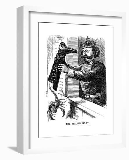 Victor Emmanuel II (1st King of Ital) Shaking Leopold II (Duke of Tuscan) Out of Italy, 1861-null-Framed Giclee Print