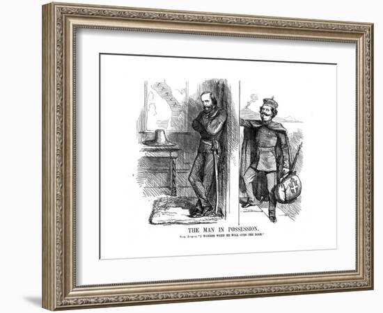 Victor Emmanuel II Knocking on the Door of Naples, 1861-John Tenniel-Framed Giclee Print