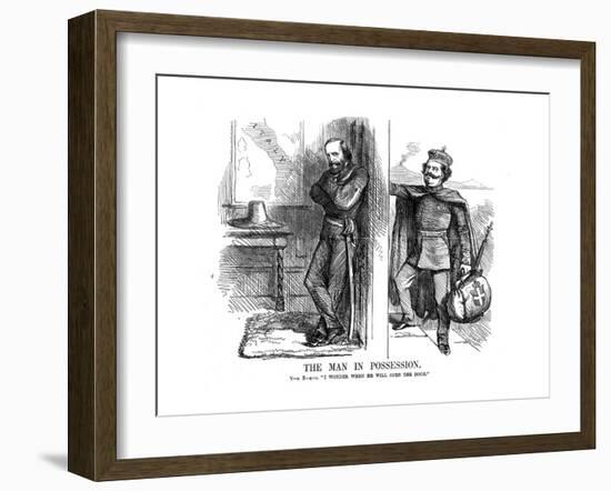 Victor Emmanuel II Knocking on the Door of Naples, 1861-John Tenniel-Framed Giclee Print