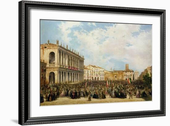 Victor Emmanuel II Shows Himself to the People of Vicenza from the Balcony of Palazzo Chiericati-Orsola Faccioli Licata-Framed Giclee Print