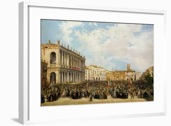 Victor Emmanuel II Shows Himself to the People of Vicenza from the Balcony of Palazzo Chiericati-Orsola Faccioli Licata-Framed Giclee Print