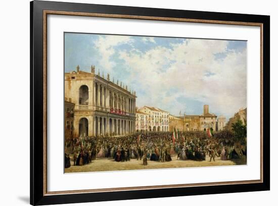 Victor Emmanuel II Shows Himself to the People of Vicenza from the Balcony of Palazzo Chiericati-Orsola Faccioli Licata-Framed Giclee Print