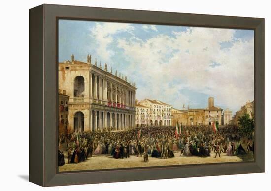 Victor Emmanuel II Shows Himself to the People of Vicenza from the Balcony of Palazzo Chiericati-Orsola Faccioli Licata-Framed Premier Image Canvas