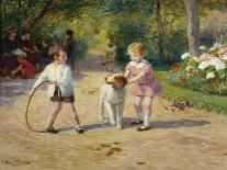 Playing with a Hoop-Victor Gabriel Gilbert-Giclee Print