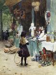 A Young Girl in the Jardins Des Champs Elysees-Victor Gilbert-Giclee Print