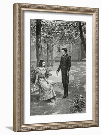 Victor Hugo Declaring His Love to Adèle Foucher, 19th Century-null-Framed Giclee Print