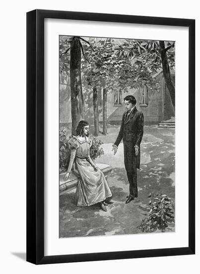 Victor Hugo Declaring His Love to Adèle Foucher, 19th Century-null-Framed Giclee Print