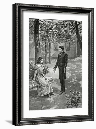 Victor Hugo Declaring His Love to Adèle Foucher, 19th Century-null-Framed Giclee Print