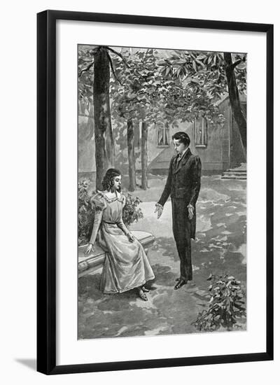 Victor Hugo Declaring His Love to Adèle Foucher, 19th Century-null-Framed Giclee Print