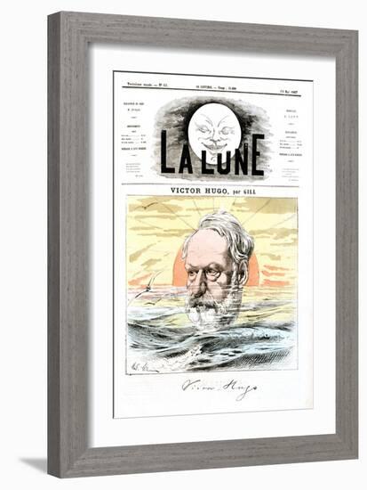 Victor Hugo, French Poet, Dramatist and Novelist, 1867-Andre Gill-Framed Giclee Print