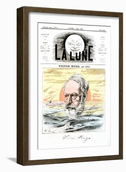 Victor Hugo, French Poet, Dramatist and Novelist, 1867-Andre Gill-Framed Giclee Print