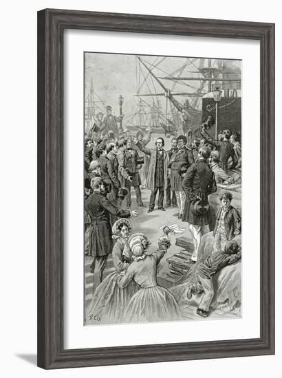 Victor Hugo Hails a Universal Republic During a Speech While in Exile on 1st August 1852-Frederic Lix-Framed Giclee Print