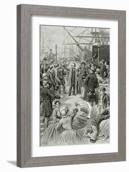 Victor Hugo Hails a Universal Republic During a Speech While in Exile on 1st August 1852-Frederic Lix-Framed Giclee Print