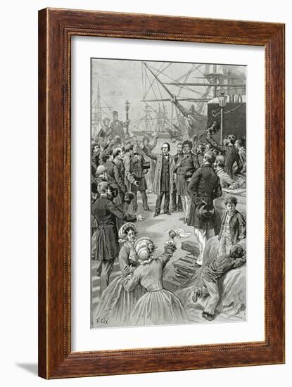 Victor Hugo Hails a Universal Republic During a Speech While in Exile on 1st August 1852-Frederic Lix-Framed Giclee Print