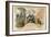 Victor Hugo with Scenes from Two of His Books-null-Framed Art Print