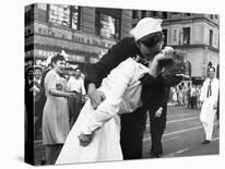 US Sailor Bending Young Nurse over His Arm to Give Her Passionate Kiss in Middle of Times Square-Victor Jorgensen-Photographic Print