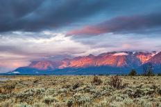 View of Grand Teton Mountain Range at Sunrise.-Victor Maschek-Framed Photographic Print
