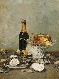 Oysters, Cake and a Bottle of Champagne, 1891-Victor Morenhout-Mounted Giclee Print