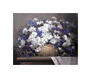 Daisies and Delphiniums-Victor Santos-Stretched Canvas