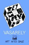 Expo Art Basel 83 - Echecs fond bleu-Victor Vasarely-Collectable Print